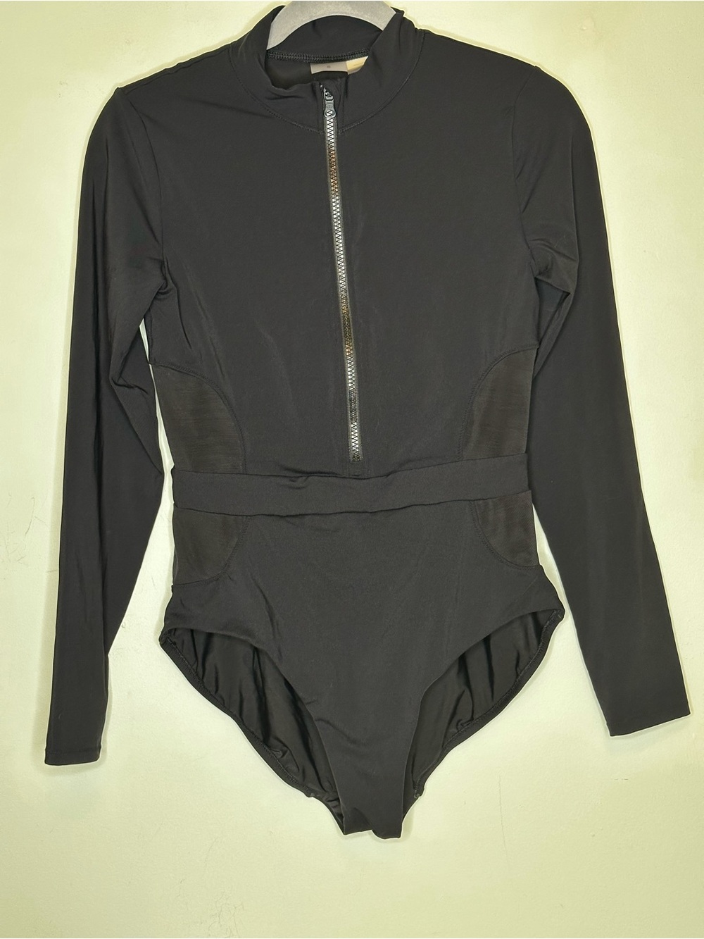 CALIA by Carrie Underwood Black Long-Sleeve One-Piece Swimsuit with Front Zip